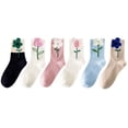 thumbnail image 6 of 1 Pair Women Socks Cartoon Flower Candy Color Harajuku Breathable Design Korean Style Japanese Comfortable Socks New, 6 of 12