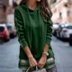 thumbnail image 2 of Sudadera con capucha de retales para mujer, jersey de manga larga de fibra de poliéster con dobladillo abierto, sudaderas con capucha de retales a cuadros para el trabajo diario, 2 of 6