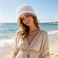 thumbnail image 2 of Krdevn Bohemian Crochet Hat Handmade Shell Lightweight Boho Cap for Beach and Travel,One Size, 2 of 6
