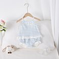 thumbnail image 2 of Conjunto de ropa elegante de verano para niñas, Top y pantalones cortos con tirantes a rayas, traje infantil, camisola para niños pequeños de 0 a 3 años, 2 uds., 2 of 6