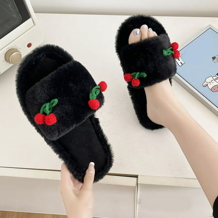 

Gubotare House Slippers For Men Slippers for Men Retro Soft Plush House Slippers Fluffy Cute Mens Mens Slippers Indoor Outdoor Black 8