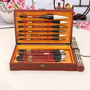ZenArt Watercolor Chinese Calligraphy Brush Set - 17PCS | Sumi Painting Drawing Brushes with Roll-up Bamboo Brush Holder