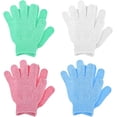 thumbnail image 1 of 4 pares de guantes de ducha exfoliantes de lufa natural para el cuerpo y la cara para adultos y niños guantes de ducha de microfibra reversibles, 1 of 5