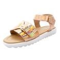 thumbnail image 1 of KaLI_store Girl Sandals Toddler/Little Kid Girls Sandals Fashion Bow Summer Shoes,Rose Gold, 1 of 5
