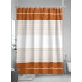 thumbnail image 5 of Boanket Polyester Fabric Orange Beige Stripe Shower Curtain, Modern Art Horizontal Striped Waterproof Bathtub Curtain Bathroom Decor Set with Hooks 72 x 96 Inches,, 5 of 6