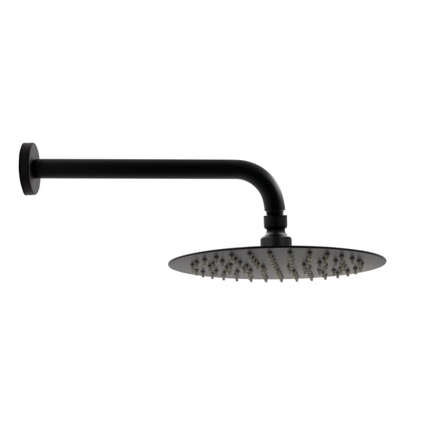 Regadera Redonda 20cm Con Brazo Y Chapeton Rubinett Acero inóxidable 304 Negro Mate De Lujo