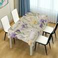 thumbnail image 4 of Yayeee Tablecloths 54" x 54" Rectangle Wrinkle Resistant Party Table Cover, Purple Floral Rabbit, 4 of 8