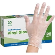 Comfy Package Disposable Vinyl Gloves Food Grade Latex-Free Clear, 100-Pack XL