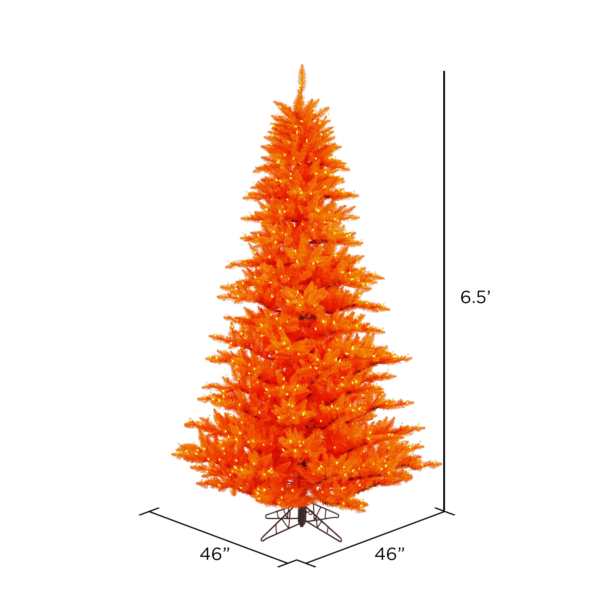 Vickerman 6.5' Orange Fir Artificial Christmas Tree, Orange  Dura-lit LED Lights - image 2 of 3