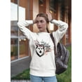 thumbnail image 2 of Husky With Indian Feather  Sweatshirt Women -Image by Shutterstock, Female Medium, 2 of 4