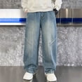 thumbnail image 6 of TOWED22 Boys Oversized Fit Baggy Jeans Wide Leg Denim Pants Comfort Stretch Waist with Pockets Blue,4-6 Y, 6 of 9