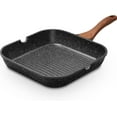 thumbnail image 1 of . Nonstick Grill Pan with Lid for Indoor Cooking Versatile Induction Square Large Grilling Skillet Steak Pan for Stove Tops PTFE ; PFOA, 1 of 7