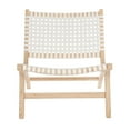 thumbnail image 2 of SAFAVIEH Luna Modern Leather Woven Accent Club Chair, Natural/White, 2 of 7
