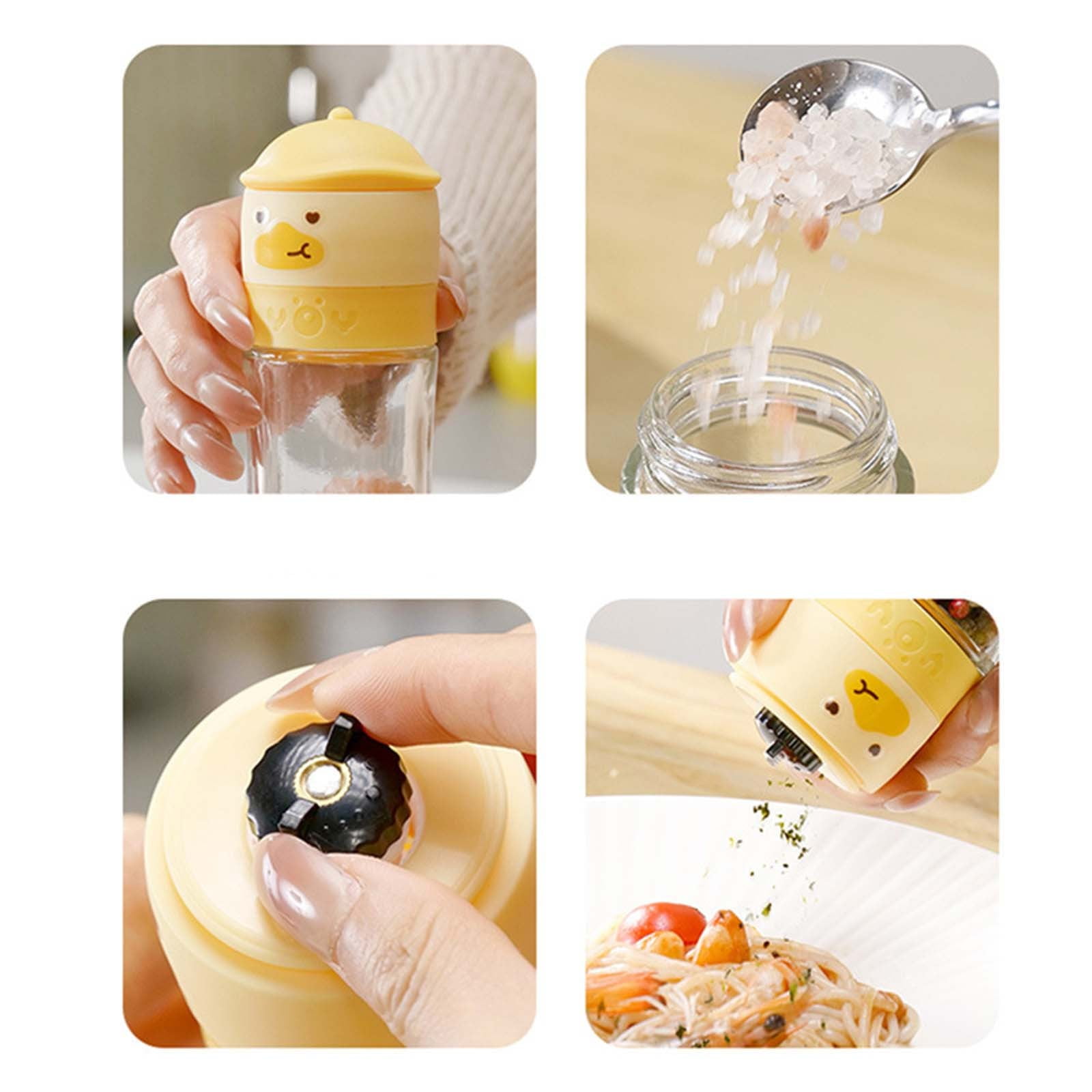 Lunxisen 1 Pcs Pepper Grinder Manual Salt and Pepper Mill Set Kitchen Seasoning Bottle Adjustable Coarseness Fresh Grinding Spice Shaker(100ml)