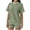 Green, variant on Summer 2 Piece Sets for Women Plus Size Going out Round Neck Stripe Multi-Color Short Sleeve Short Pants With Elastic Waist Set