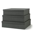 thumbnail image 1 of Cajas de papel kraft negro para almacenamiento - Juego de 3 cajas apilables para álbumes de recortes con tapas: Cajas de almacenamiento decorativas para almacenamiento de fotos de carbón gris para obr, 1 of 5