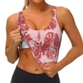 thumbnail image 3 of Balery Red Meat Sujetadores deportivos con espalda cruzada para mujer, acolchados, sin costuras, de alto impacto, ideales para yoga, gimnasio, entrenamiento y fitness.-Large, 3 of 8