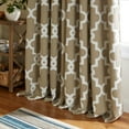 thumbnail image 2 of TOWN & COUNTRY EVERYDAY Ironwork Geo Trellis Sateen Indoor Curtains, Room Darkening Blackout, Grommet Top, Energy Efficient, 2-Pack Set, 52"x108", Taupe, 2 of 10