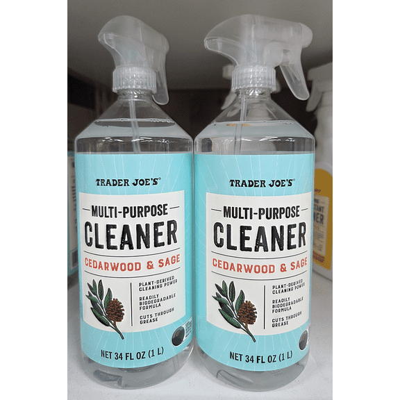 Trader Joe's Multi-Purpose Cleaner Dish Soap Cedarwood & Sage 34fl oz 1L (2 Bottles)