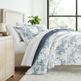 thumbnail image 4 of All Season Ultra Soft Comforter Set Lightweight Bedding in Bamboo Leaves Blue for Full/Queen Size by Comfort Canopy, 4 of 14