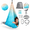 Fuzz Blue and Yellow Design, variant on Hanging Pod Swing Chair with Beach Design for Indoor and Outdoor Use