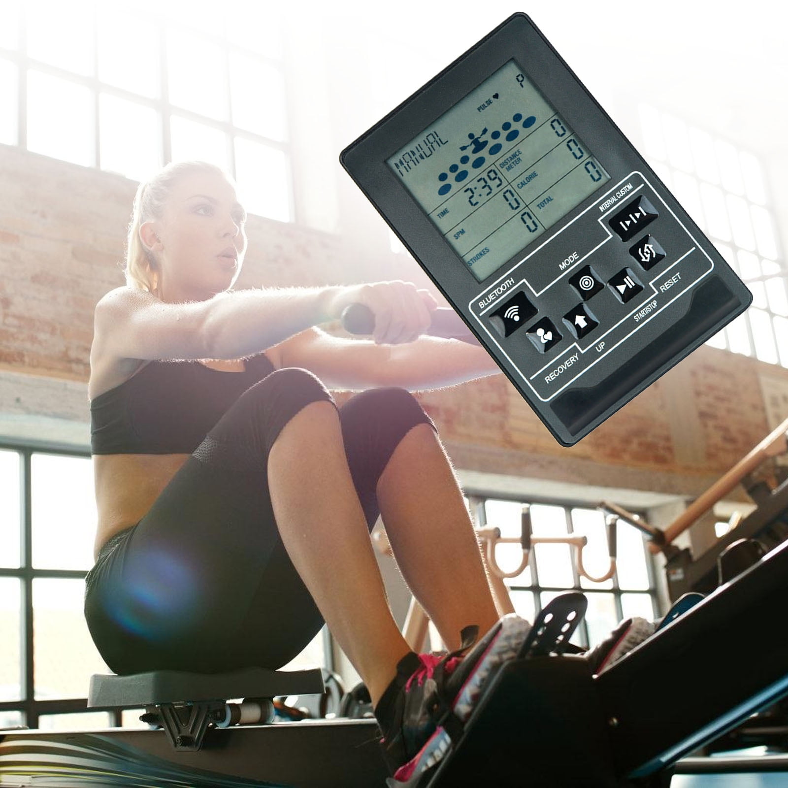 Practical Rowing Machine Data Panel with High Accuracy Speed Tracking Time Distance Measurement for Exercise Bike