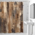 thumbnail image 2 of Brown Graffiti Art Shower Curtain, Abstract Distressed Ombre Painting Texture Waterproof Shower Curtain Set with 12 Hooks Lightweight Bath Curtains Fabric Bathroom Decor 60x72 Inches, 2 of 9