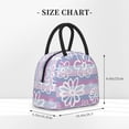 thumbnail image 5 of YFYANG Portable Waterproof Insulated Lunch Bag, Purple Striped Flowers Reusable Cooler Bag / Picnic Bag for Adults Teens, 5 of 9