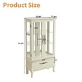 thumbnail image 3 of MDQMD Antique White Display Cabinet with Adjustable Glass Shelves and 1 Drawer,Small Curio Cabinet with Glass Doors and Light for Living Room, 3 of 10
