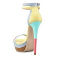 thumbnail image 3 of FSJ Women Open Toe Platform Stiletto High Heels Ankle Strap Double Buckle Sandals Sexy Party Formal Shoes Size 7.5 Multi-Yellow, 3 of 4