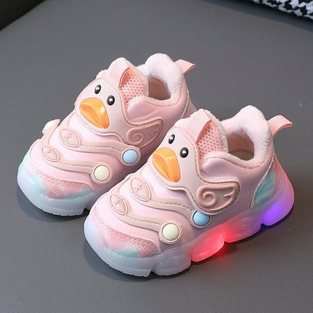 

TOWED22 Walking Shoes For Babies Children Sports Shoes Light Shoes Small White Shoes Light Board Shoes Non Slip Soft Bottom Pink