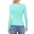 thumbnail image 7 of Made by Olivia Women's Solid Long Sleeve Crew Neck Fitted Ribbed Sweater Top, 7 of 7