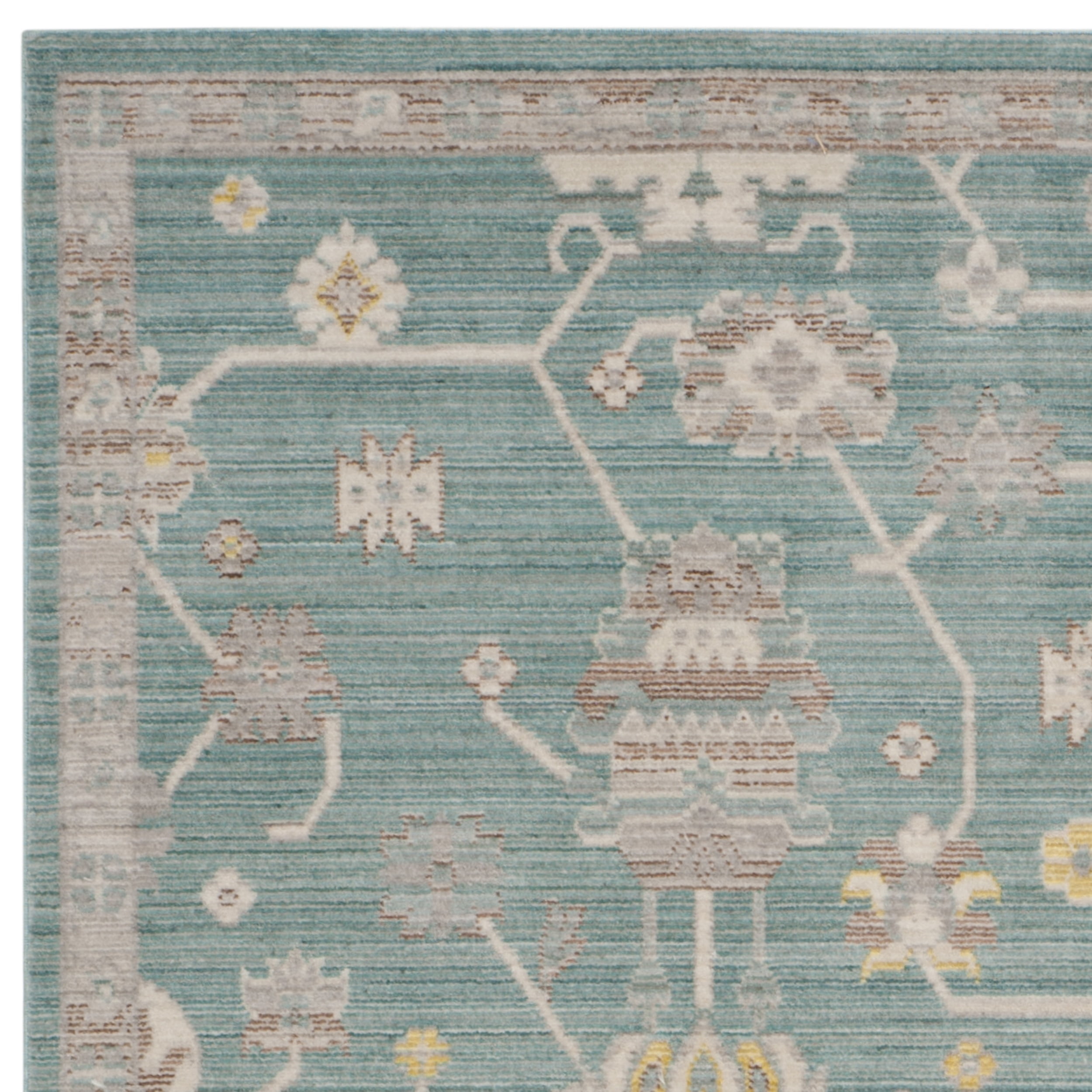 SAFAVIEH Valencia Gemma Abstract Polyester Runner Rug, Steel Blue, 2'3" x 8'