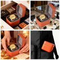 thumbnail image 3 of Odear Portable Leather Watch Organizer Single Travel Watch Case with Soft Pillow, 3 of 8