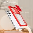 thumbnail image 6 of for Samsung Galaxy S24 Ultra Case, Stylish Slim Crystal Clear PC Back + TPU Silicone Case with Sliding Camera Cover Anti-fingerprint Shockproof Phone Cases for Samsung Galaxy S24 Ultra, Red, 6 of 6