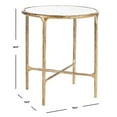 thumbnail image 3 of Safavieh  Couture Jessa Forged Metal Round End Table - 18" W x 18" L x 20" H White/Brass Marble Marble, 3 of 5