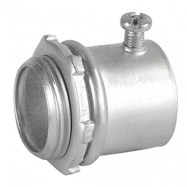 12 Pcs, 1/2 In. Emt Set Screw Connector, Zinc Plated Steel Used In Dry