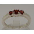 thumbnail image 3 of LBG British Made 18k White Gold Real Genuine Garnet Womens Promise Ring - 33 size options - Size 5.75, 3 of 6