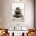 thumbnail image 3 of Elephant Stock Stone Stack On Zen Garden Wall Art - Vertical Multi Panel Canvas - Spa Wall Decor - Wellness Multi Panel - Beige And Gray Decor - 32" x 50", 3 of 8