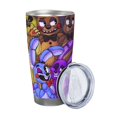 thumbnail image 2 of Lsque Five Nights At Freddy'S Pattern 20oz Car Cup with Lid and Straw, Insulated Coffee Cup with Straw Topper, Spill Proof Travel Coffee Mug, Stainless Steel Tumble, 2 of 8