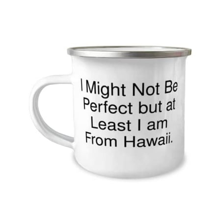 

Fun Hawaii 12oz Camper Mug I Might Not Be Perfect but at Least I am From Hawaii Present For Cute From
