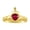 Ruby, variant on Rings 14K Gold Plated Silver Claddah Love, Loyalty & Friendship Ring Heart 6MM Gemstone & Diamond Claddagh Rings July Ruby Jewelry Size 5