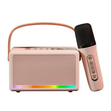 Karaoke Machine for Kids Adults Mini Portable Bluetooth Karaoke Speaker with Wireless Microphone LED Light for Banquet,F