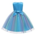 thumbnail image 2 of Robe Formelle pour Enfants Col à Sequins Fleuri Sans Manches une Pièce Rouge 7-8 Ans, 2 of 3
