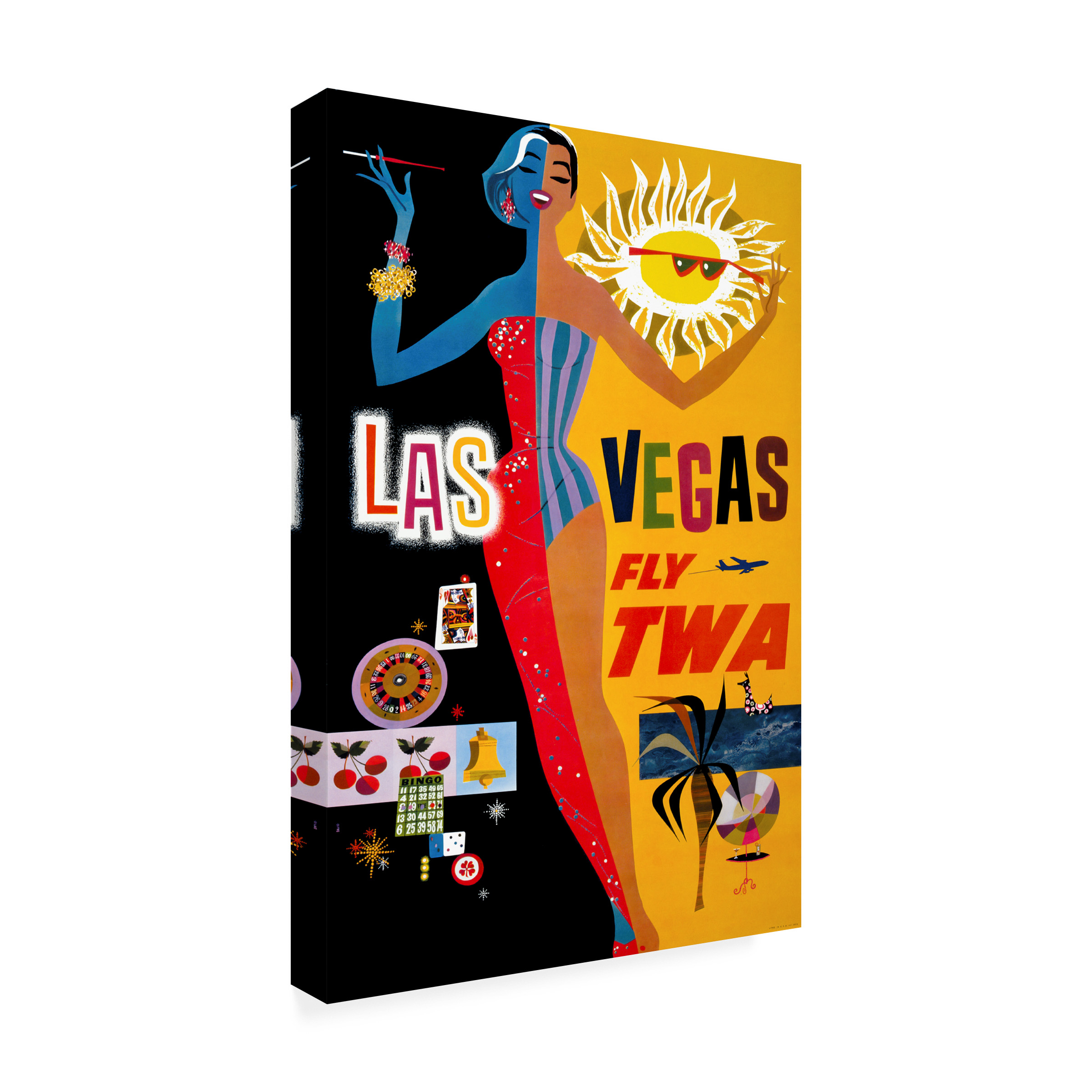 Trademark Fine Art Print Collection Las Vegas Fly TWA Canvas Wall Art - 30x47