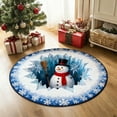 thumbnail image 2 of Friendly Snowman with Broom & Top Hat Doormat, Winter Snowflake Border Non-Slip Mat for Christmas Front Door Decor, Indoor Outdoor Welcome Mat B, 2 of 6