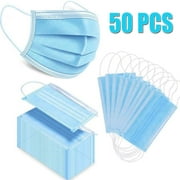 3 Ply Disposable face Massk with Elastic Ear Loops - Massk 50 PCS - Soft & Comfortable Filter Safety Massk for Dust Protection - Protective