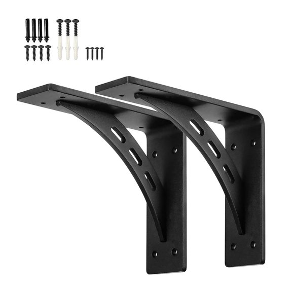 bedienty 2 Pieces Metal L Brackets Sturdy Metal Shelf Brackets for Closet Dining Room