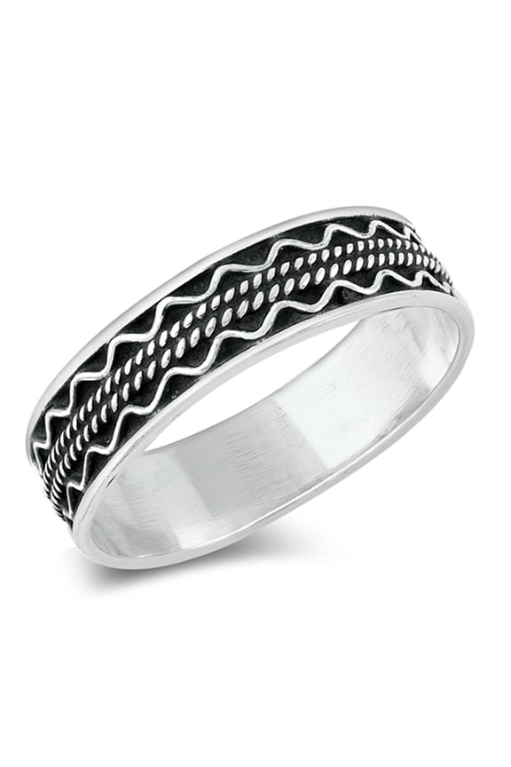 Double Wavy Line Boho Braid Ring .925 Sterling Silver Jewelry Female Male Unisex Size 8
