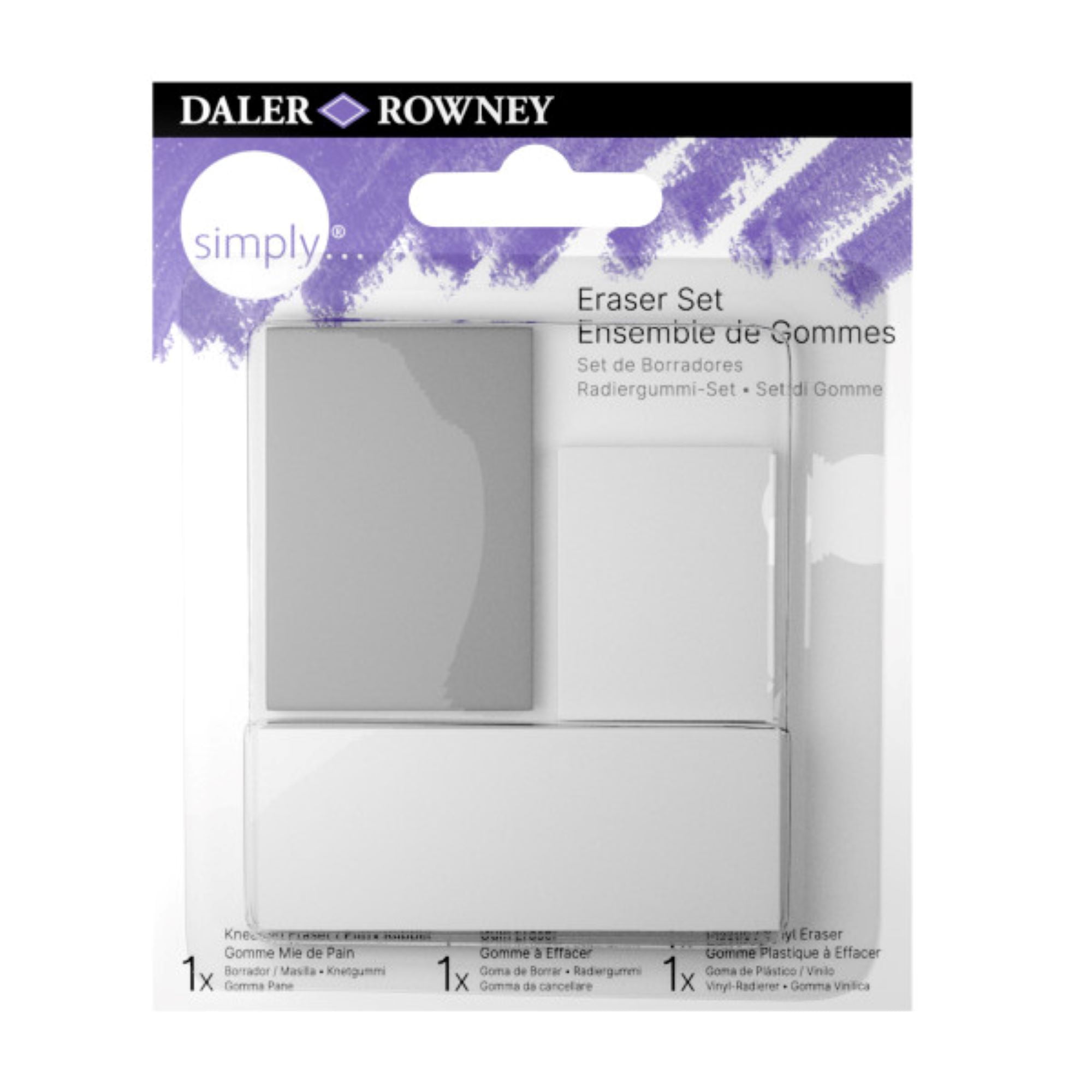 Daler-Rowney Simply Eraser Set, 3 Piece